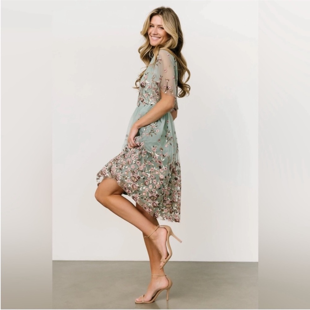 Baltic Born Sage Green Floral Midi Dress - Picture 3 of 12